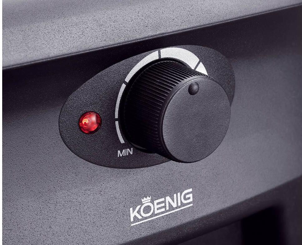 KOENIG Elektro-Standgrill "Gorumet 4", silber (schwarz, silberfarben), Kontaktgrill_Standgrill_Tischgrill_Teppanyakigrill, Elektro-Standgrill schwarz, silberfarben Einheitsgröße