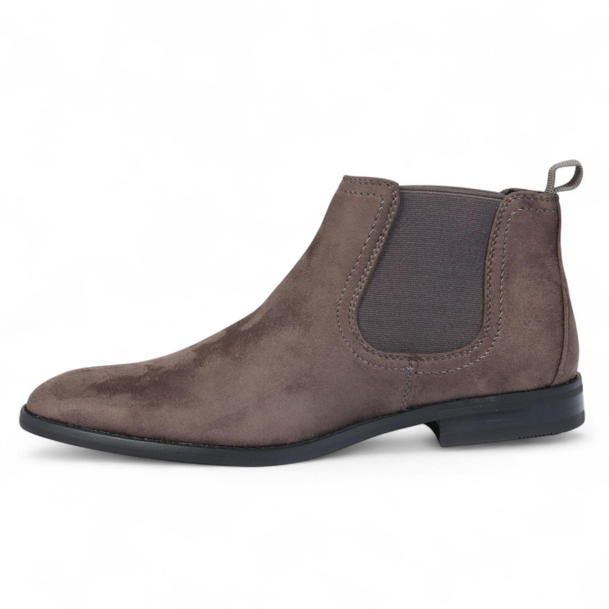 Infinity Leather Chelsea-Boots aus Wildleder mit echtem Lederfutter, Slip-On - Grau
