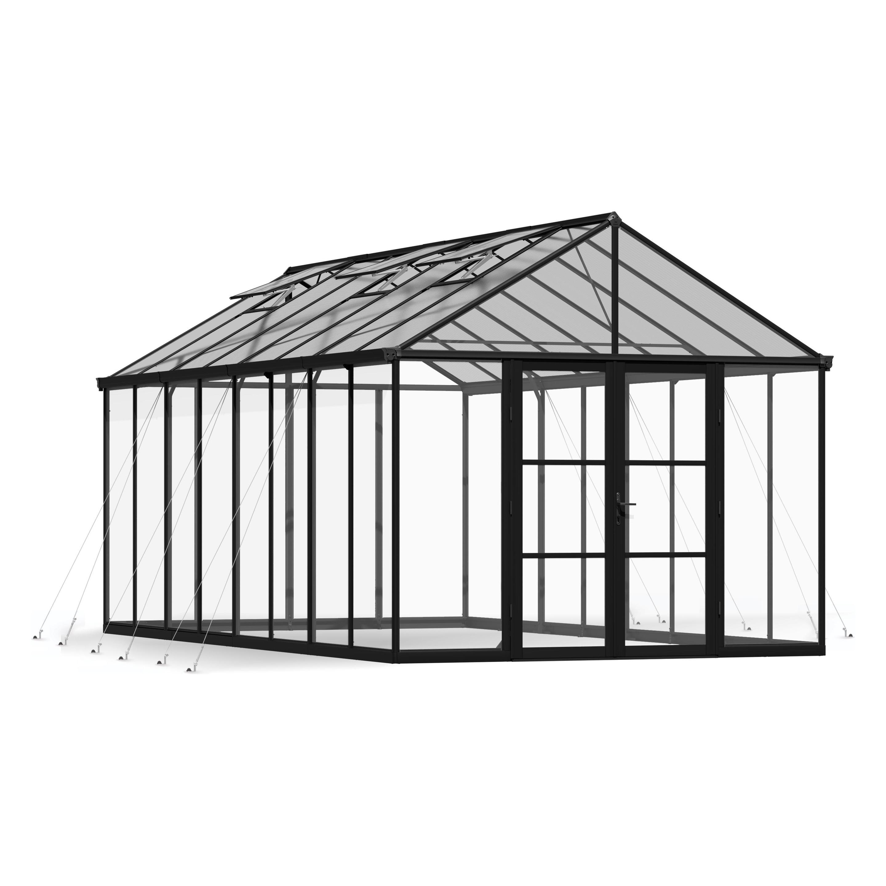 Palram Gewächshaus Aria 304x608cm Schwarz (69204746)