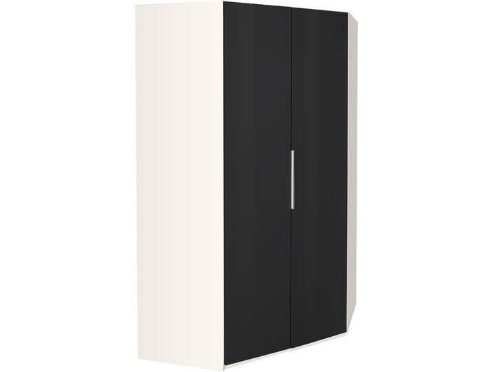 Eckkleiderschrank WIMEX Level by fresh to go , weiß (weiß, grauglas), H:236cm, Schränke, Eckkleiderschrank, mit Glastüren