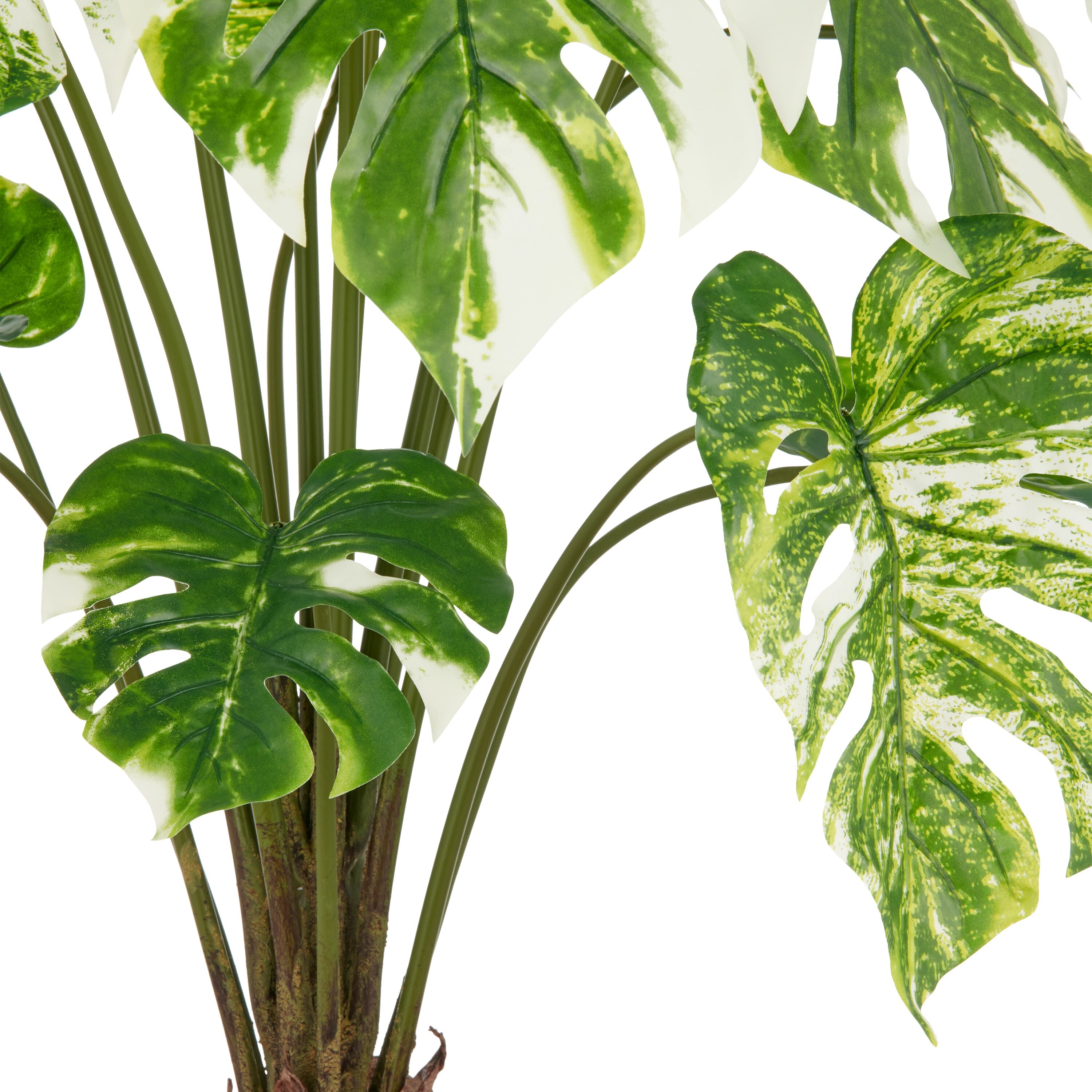 Kunstpflanze CREATIV GREEN "Splitphilodendron", grün (grün, weiß), H:100cm, Kunststoff, Kunstpflanzen, Kunstpflanze, mit naturgetreuem Blattwerk