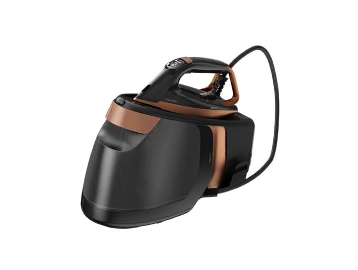 GRUNDIG SIS 9180 Dampfbügelstation, 3.000 W, SteamSense Bewegungssensor, 8 Bar Dampfdruck, 1,8 Liter, Smart Mode, keramikbeschichtete ActiGlide Sohle, Drip Stop; Schwarz/Braun