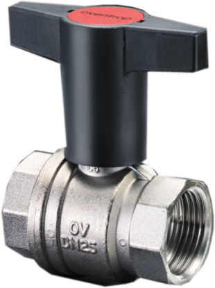 Oventrop Kugelhahn Optibal Knebelgriff 1077110 DN32, 1 1/4" Innengewinde, PN16, Messing