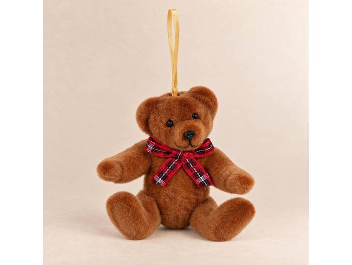 Brauner Teddybär-Weihnachtsschmuck