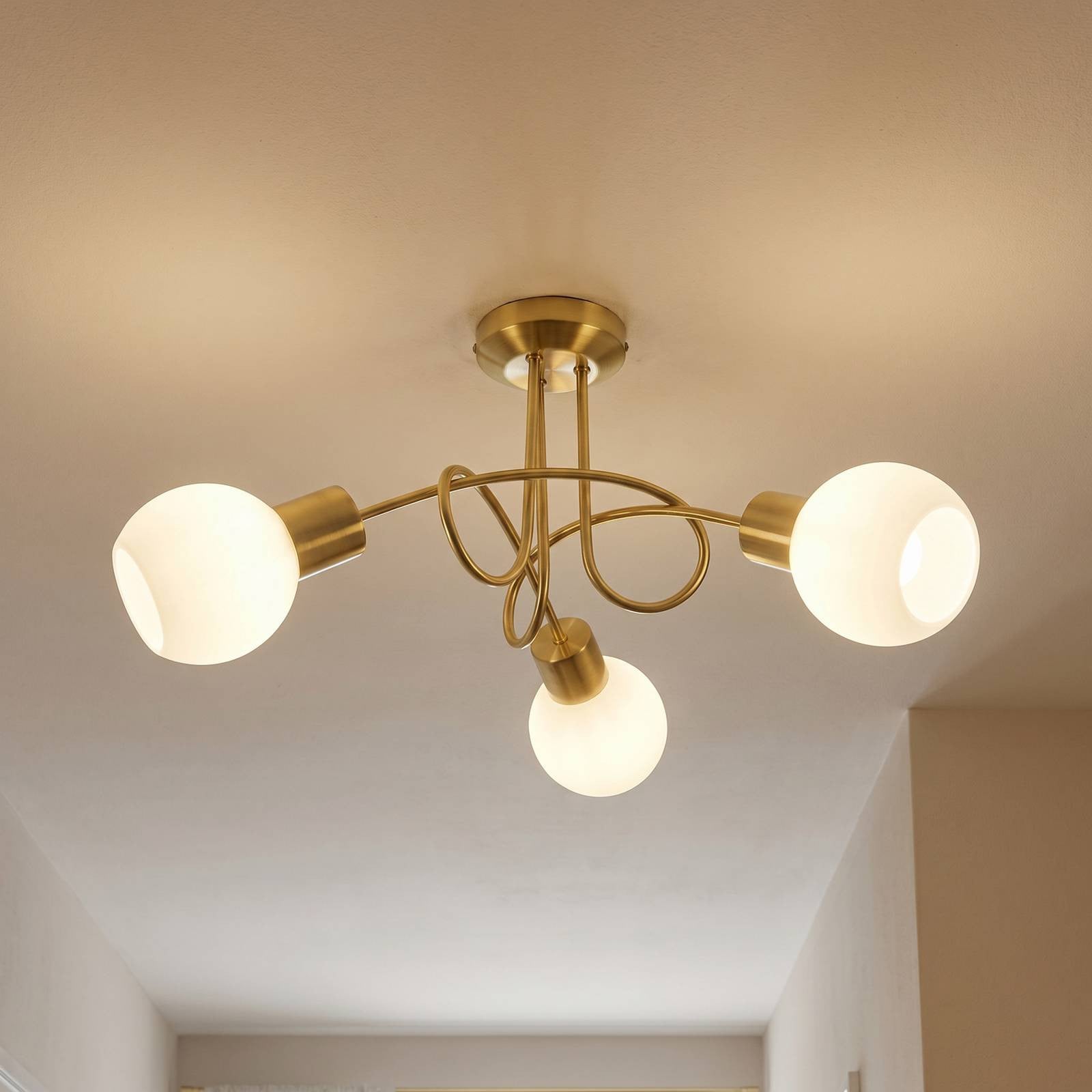 Lindby Plafondlamp Modern, Goud/Messing, Dimbaar