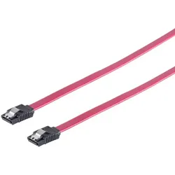 SATA 3Gb/s Verbindungskabel, Metallclip, rot, 0,7m
