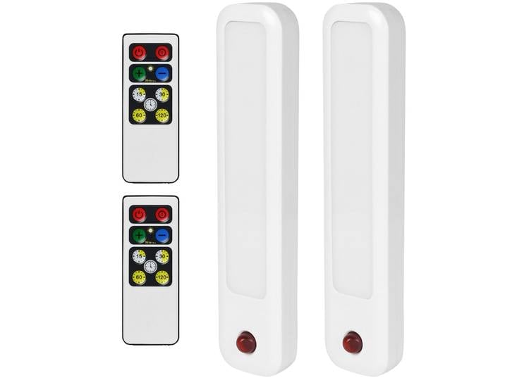 2er-Set LED Lichtleiste, Batteriebetrieb, warmweiss, dimmbar, mit Timer, 21,5 x 5 cm