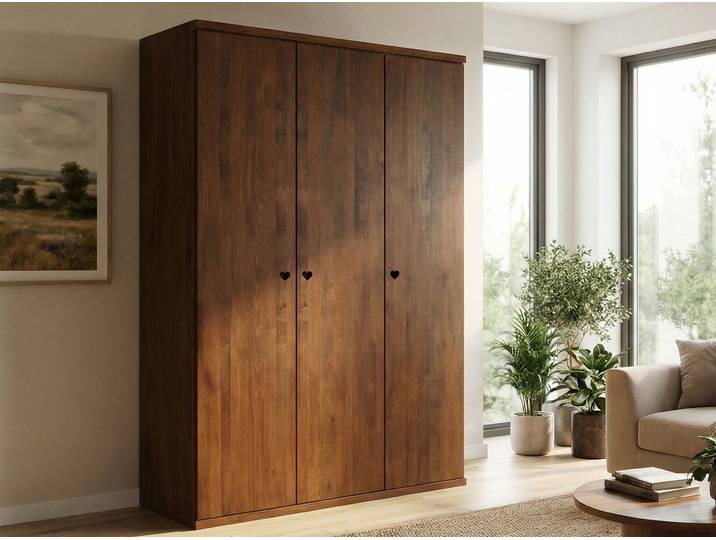 Drehtürenschrank „Romana“ Kernbuche Dunkel 3-türig Massivholz Buche Dunkel