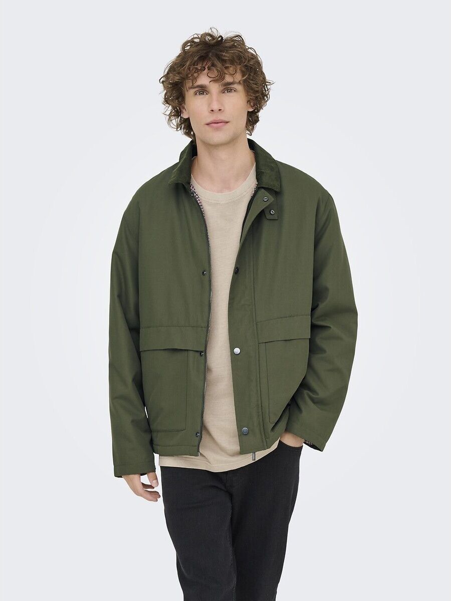 ONLY & SONS Blouson col contrasté velours, Kosmo