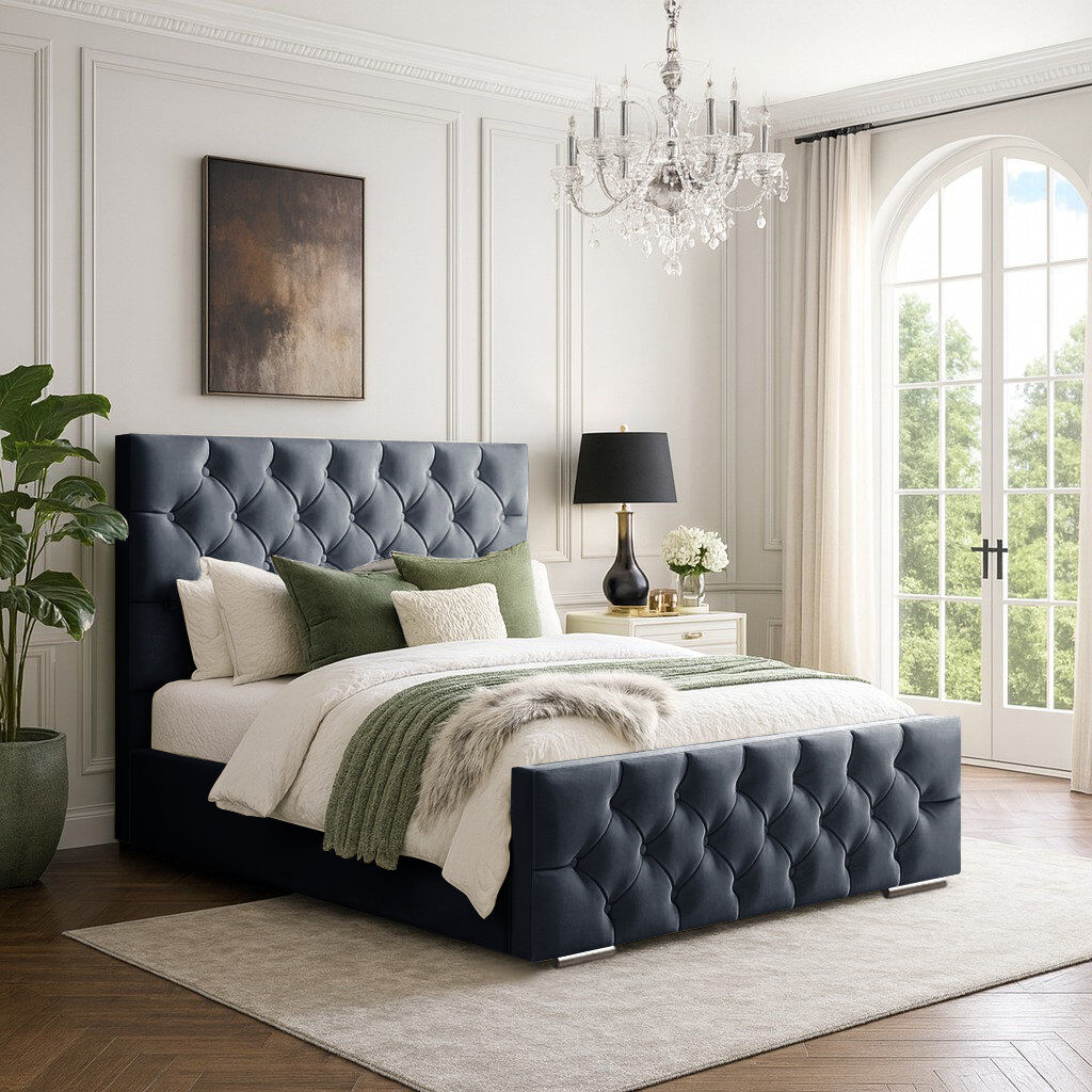 Mercer41 Bollman Upholstered Bed Steel Double (4'6)