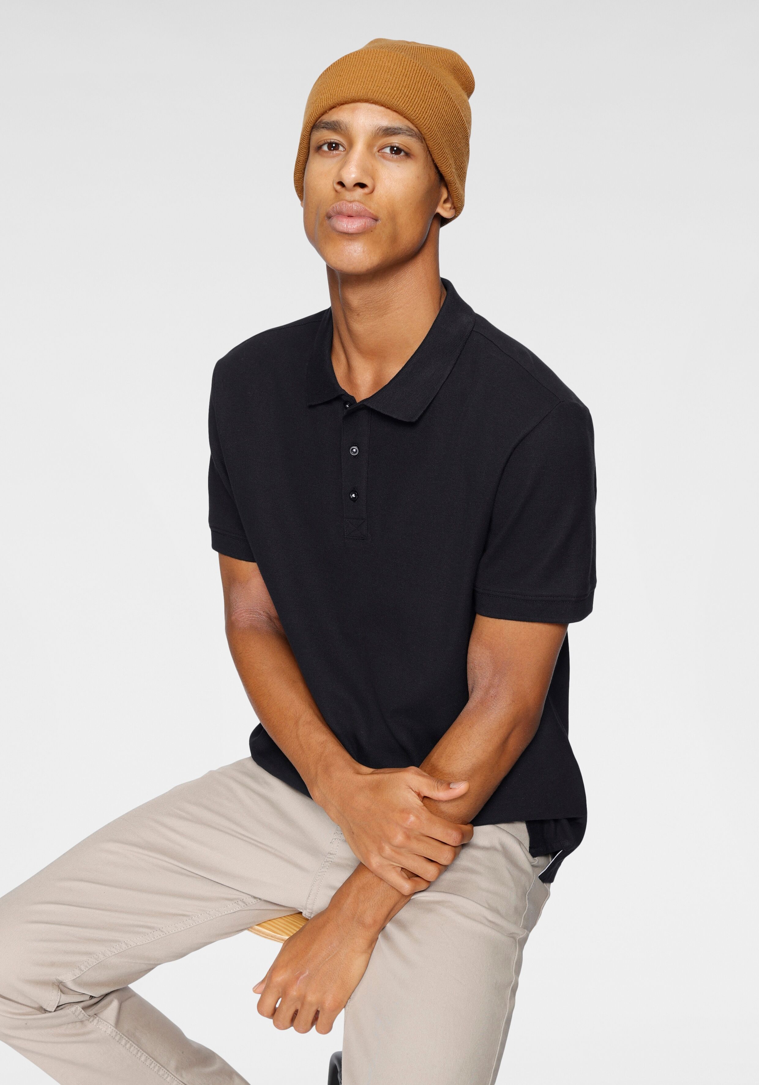 Poloshirt EASTWIND, Herren, Gr. 4XL (68/70), schwarz, Piqué, Obermaterial: 100% Baumwolle, unifarben, Basic, bequem, Shirts Poloshirt, Kurzarm, für vielseitige Outfits, aus 100% Baumwolle schwarz 4XL (68/70)