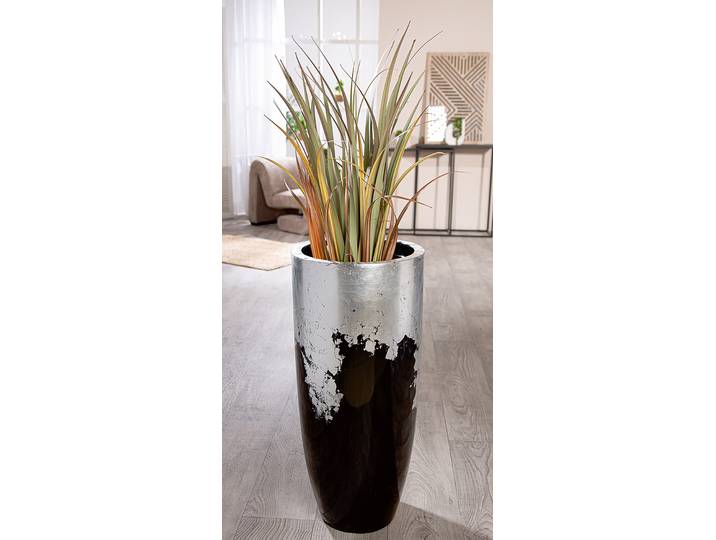 Übertopf Konus 80cm Schwarz/Silber