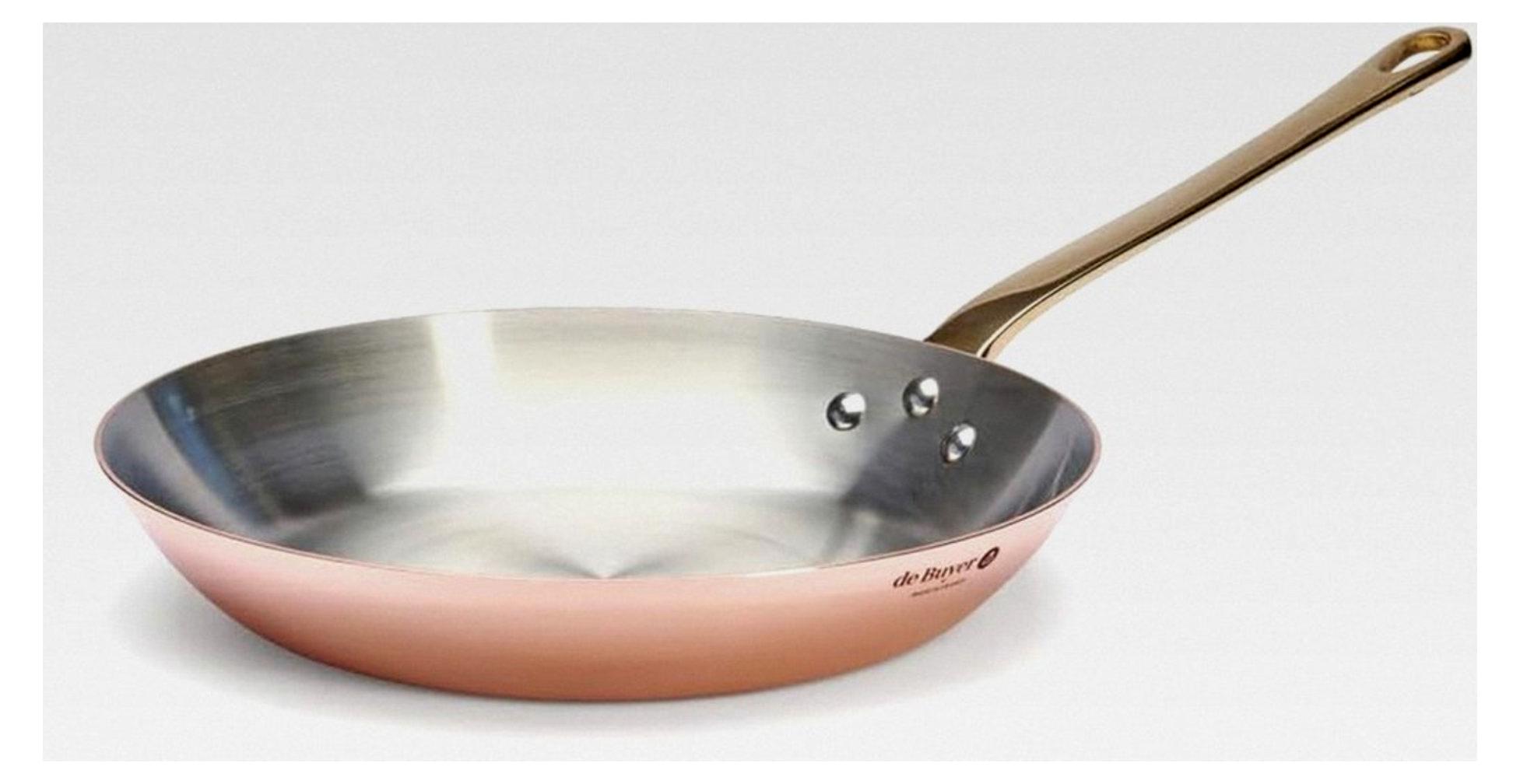 Kupfer-Bratpfanne mit Messinggriff - 28 cm