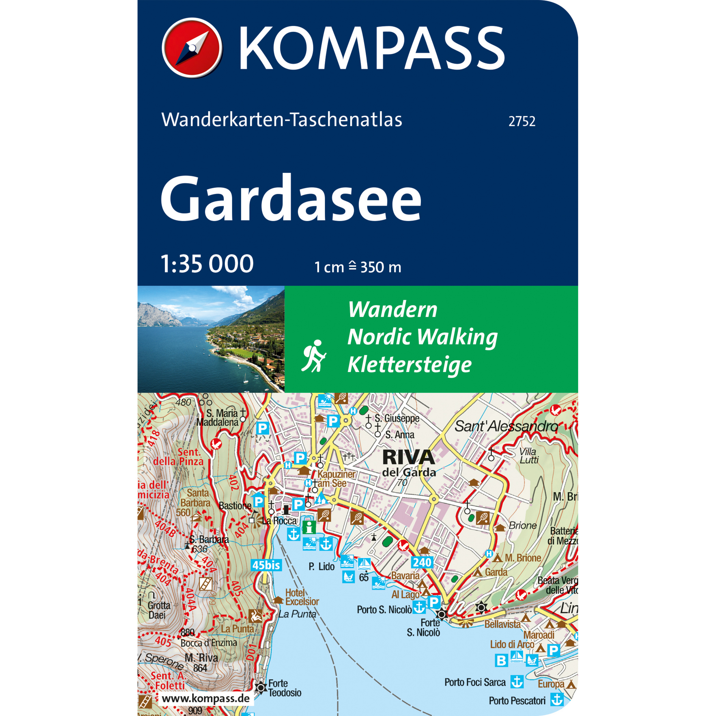 Kompass Verlag Gardasee 2752 Wanderkarte-atlas Topografische Karten