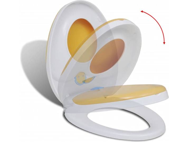vidaXL Siège de toilette avec abaissement automatique Adultes/Enfants Blanc & Jaune