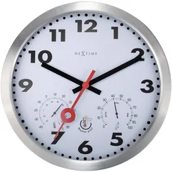 Nextime, Wanduhr, Wanduhr Clematis Ø 35 cm, Silber (35 cm)