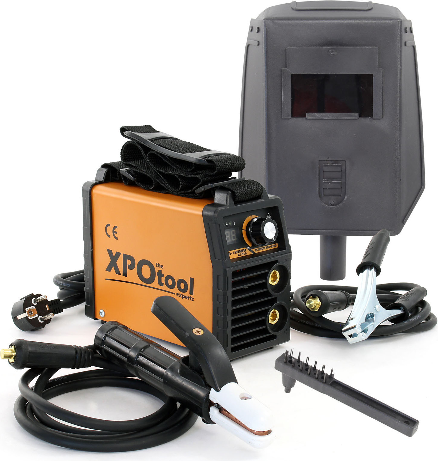 XPOtool Draagbaar MMA-lasapparaat 20-120A IGBT inverter met accessoires, handmatig lasapparaat met arc-force, hot-start en anti-aanbakfunctie