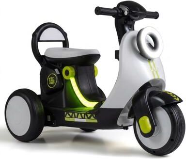 Costway 6V Electric Ride on Motorcycle with LED Headlight for Kids Aged 3-5 Years-White