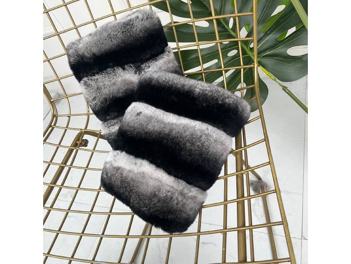 Manchettes de poignet détachables en fourrure de Chinchilla, manchettes en fourrure de lapin Rex naturelle, vraie fourrure de Chinchilla, meilleure vente