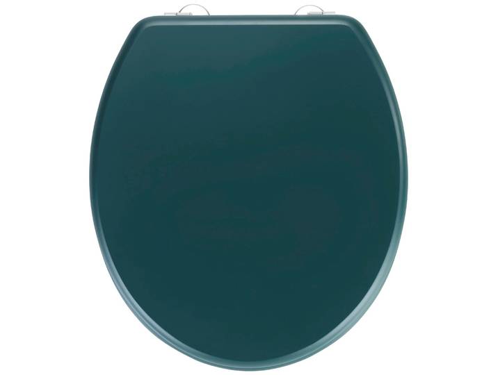 WC-Sitz WENKO Prima , bunt (grün, silberfarben), B:37cm L:41cm, WC-Sitze, WC-Sitz, matt, aus MDF, feuchtigkeitsresistent, Edelstahlbefestigung