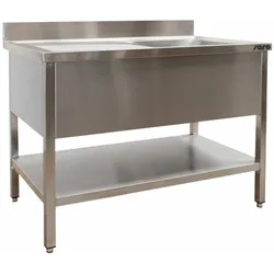 SARO Spültisch 1 Becken, rechts - Breite 1800 x Tiefe 700 mm