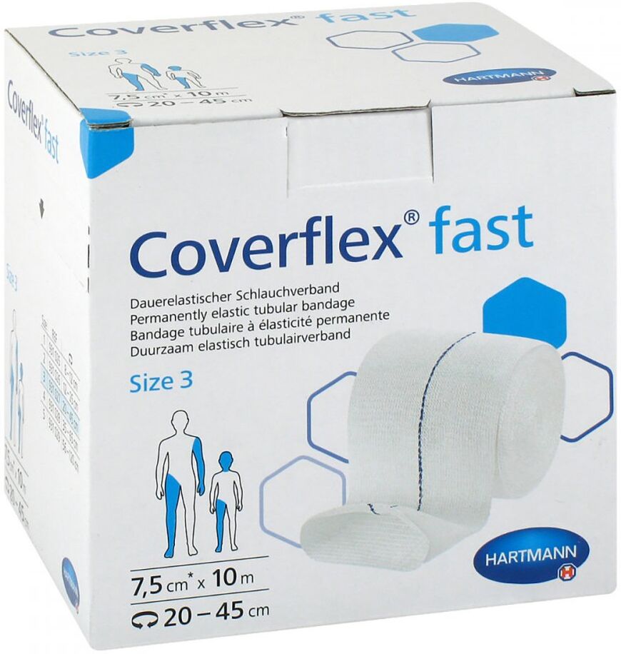 Coverflex fast Schlauchverband gr.3 7,5 cmx10 m weiss 1stk