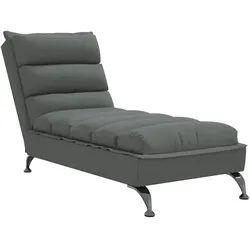 vidaXL Chaiselongue mit Kissen Dunkelgrau Stoff