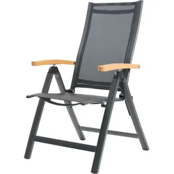 OUTFLEXX Tallinn Klappstuhl, anthrazit matt, Alu/Holzimitat, 67 x 58 x 107 cm
