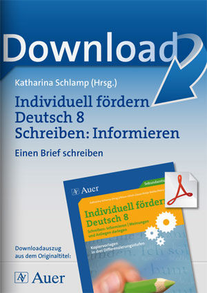 Auer Verlag Individuell fördern 8 Schreiben: Informieren