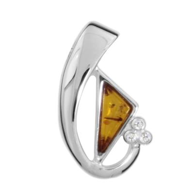Kettenanhänger OSTSEE-SCHMUCK "Ostsee-Schmuck Anhänger Gleiter-Dagny Anhänger Gleiter-Dagny", weiß, Schmuckanhänger, Damen, 24 x 13mm, Silber 925 (Sterlingsilber), 2,9 g, Kettenanhänger