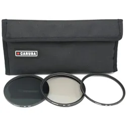 Caruba UV+CPL+ND8 Filter Set 43mm (43 mm, ND- / Graufilter, Polarisationsfilter, UV-Filter), Objektivfilter, Mehrfarbig