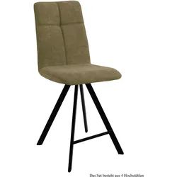 THEKENSTUHL (4er-Set) Deirdre 47x109x60 Schwarz/Olivgrün