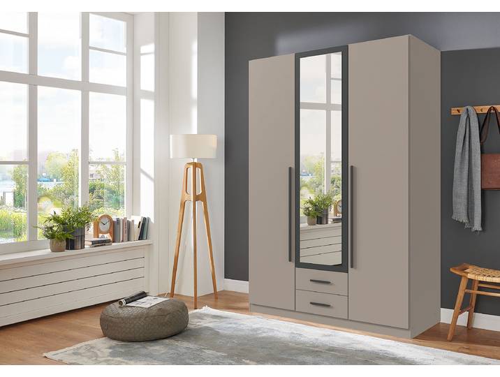 Drehtürenschrank Marburg 135cm Grau/Beige/Saharagrau/Graphit