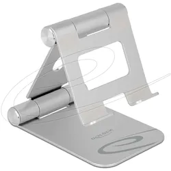 Delock Tablet Standhalterung verstellbar Aluminium, Tablet Halterung, Silber