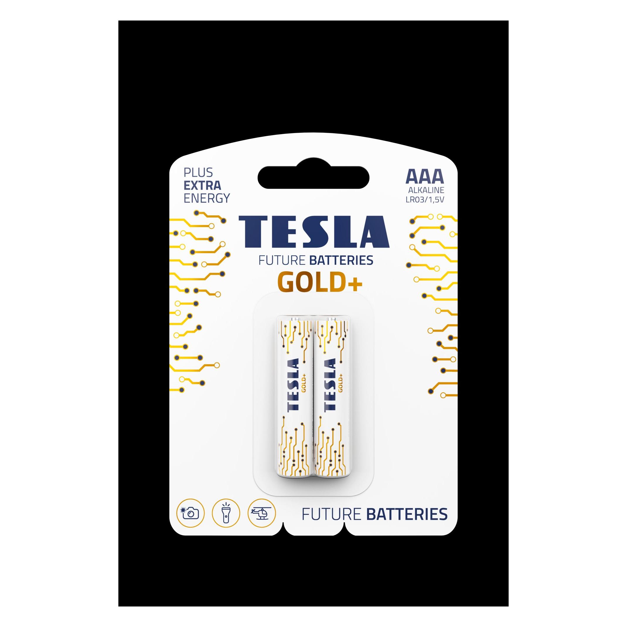 Tesla baterie AAA GOLD+, 2ks, LR03 (2 Stk., AAA, 1200 mAh) (12030220)