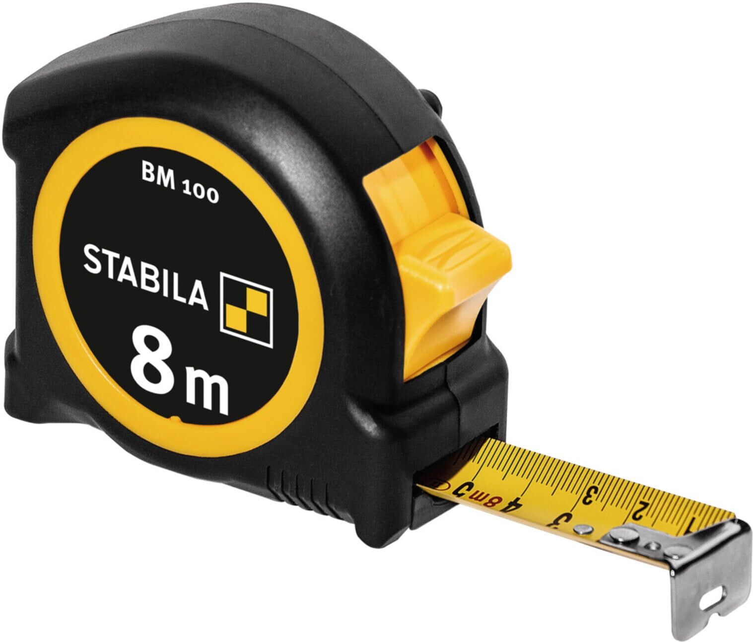 STABILA Taschenbandmaß BM 100, 8 m, metrische Skala (19581)