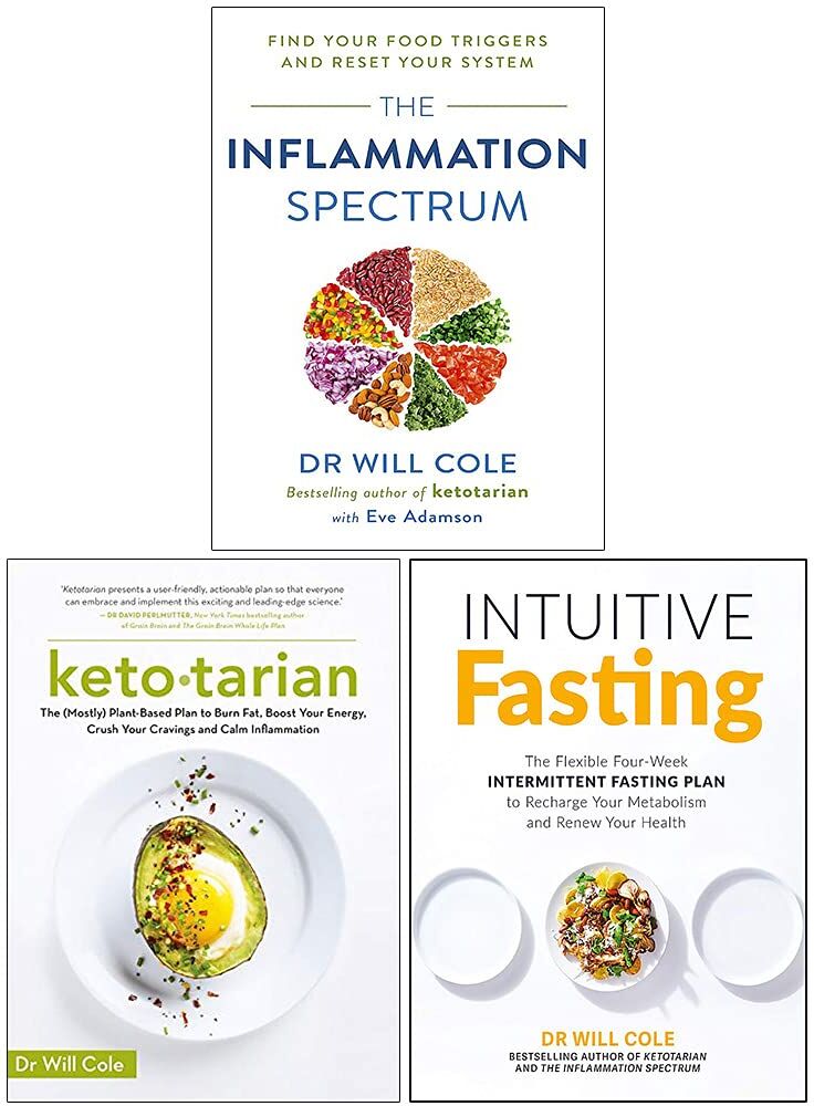 Yellow Kite Dr Will Cole 3 Books Collection Set - The Inflammation Spectrum, Ketotarian, Intuitive Fasting - Paperback - Functional Medicine Non Fiction