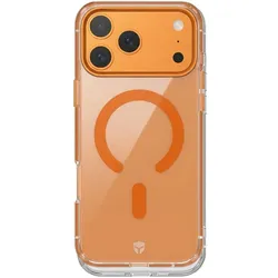 Force Case Hülle iPhone 17 Pro Max MagSafe Metallrand (Apple iPhone 17 Pro Max), Smartphone Hülle, Transparent, Orange