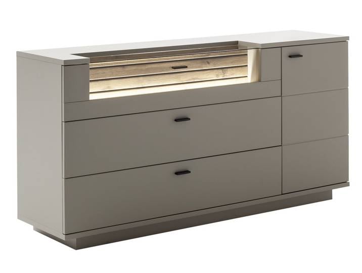 Sideboard LÜTTICH, grau, Holznachbildung