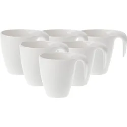 KAFFEEBECHER Flow weiß 280 ml 6er Set