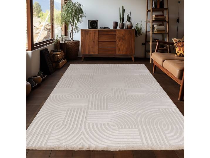 Teppich AYYILDIZ TEPPICHE SAHARA 1112, auch als Läufer , beige, B:140cm H:12mm L:200cm, Polypropylen, Teppiche, Teppich, Pflegeleicht / Strapazierfähig / Trend Colors/ Wohnzimmer