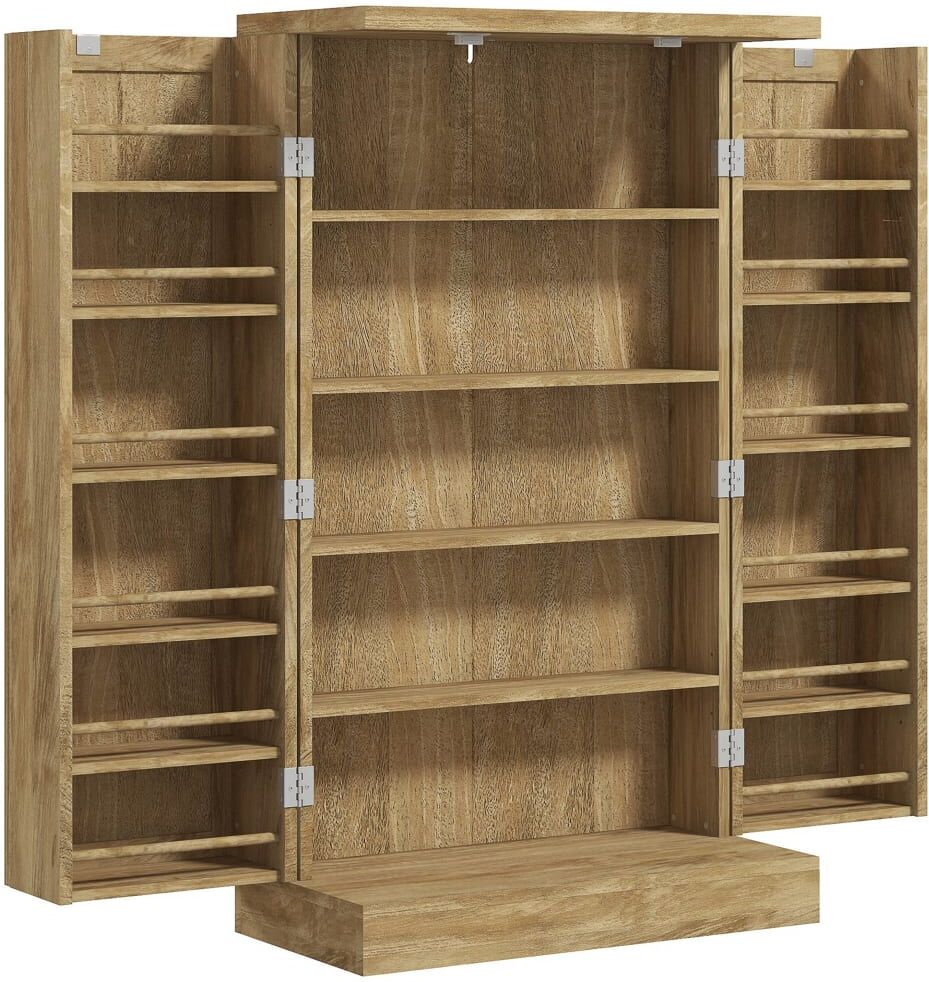 Homcom Armario despensa cocina 60x30x104 cm madera natural