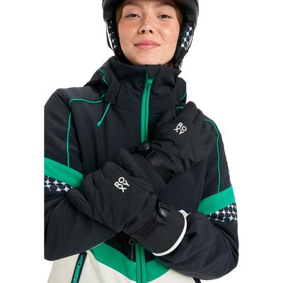 Snowboardhandschuhe ROXY "Roxy Jetty Solid", Damen, Gr. M, schwarz, Obermaterial: 50% Polyester, 50% Polyurethan., Handschuhe