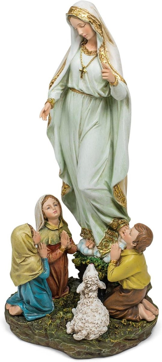 Onze Lieve Vrouw Fatima religieus beeld, bruin, Hoogte: 30 cm