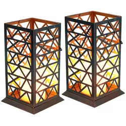 Solarlaterne Feuereffekt LED Kerze Solarleuchte Solarlampe Außenleuchte, Metall rost grün, LxBxH 14x14x37 cm, 2er Set