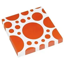 Amscan 999328 - Servietten »Orange Dots« (orange/weiß, 33x33cm, 20 Stück)