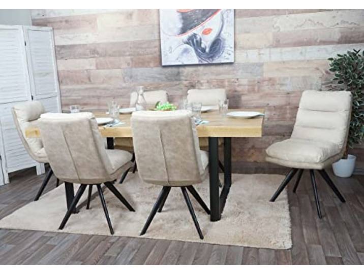 Mendler 6er-Set Esszimmerstuhl HWC-G66 - Creme
