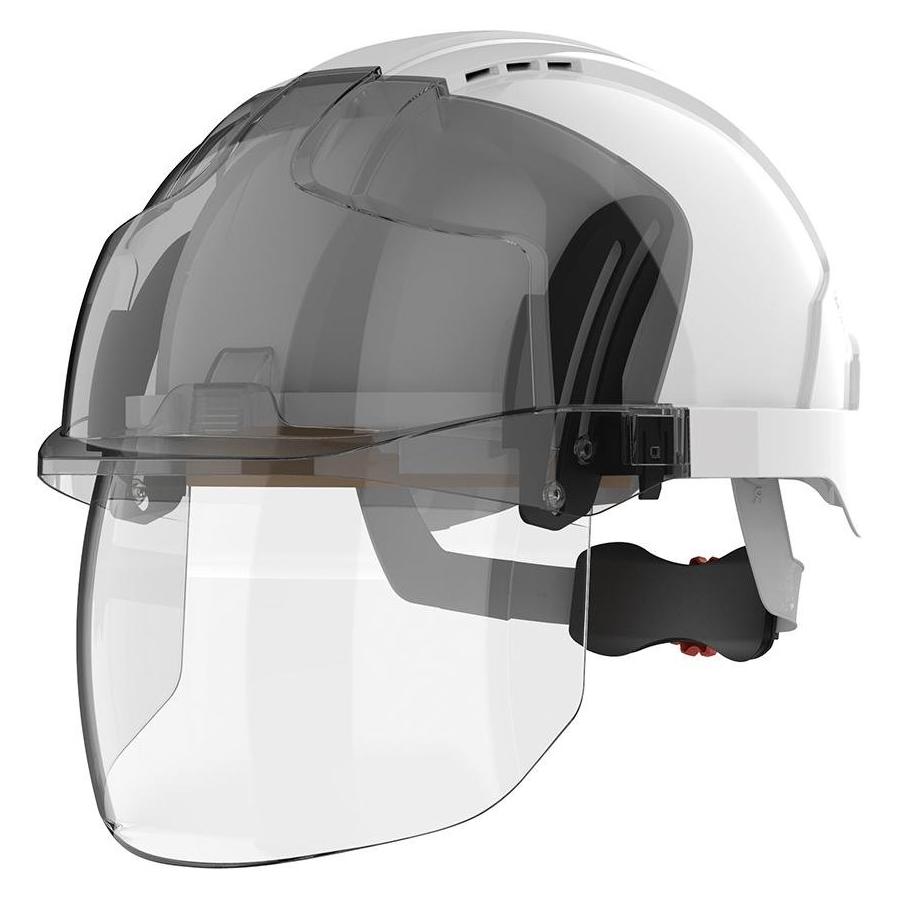 Jsp Schutzhelm mit Drehradverschluss EVO VISTAshield mit Visier weiss (53 - 64 cm) (5038428361767)