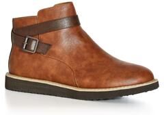 Wide Width Women's Valentina Wide Width Ankle Boot by Cloudwalkers in Brown (Size 13 W)