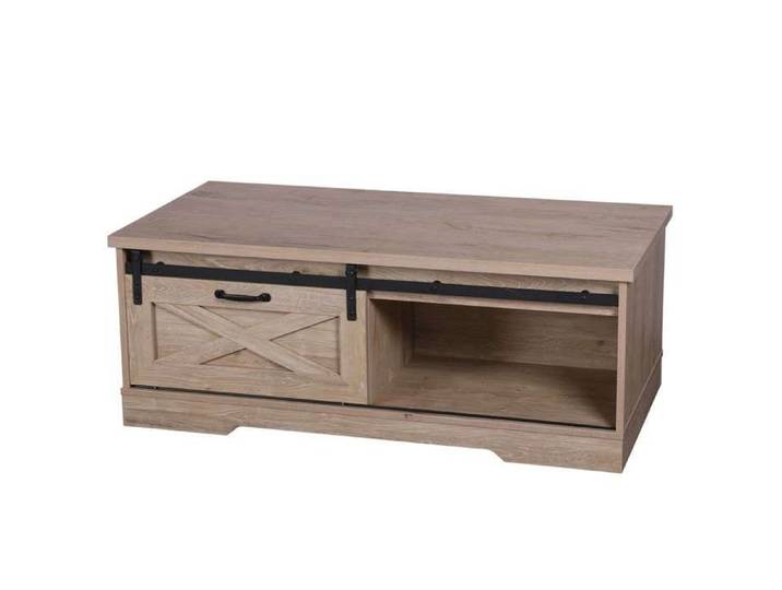 Urban Living - Table basse New York 1 porte coulissante - Marron